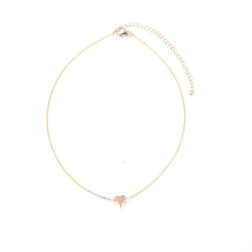 NEW Solid Heart Gold Necklace